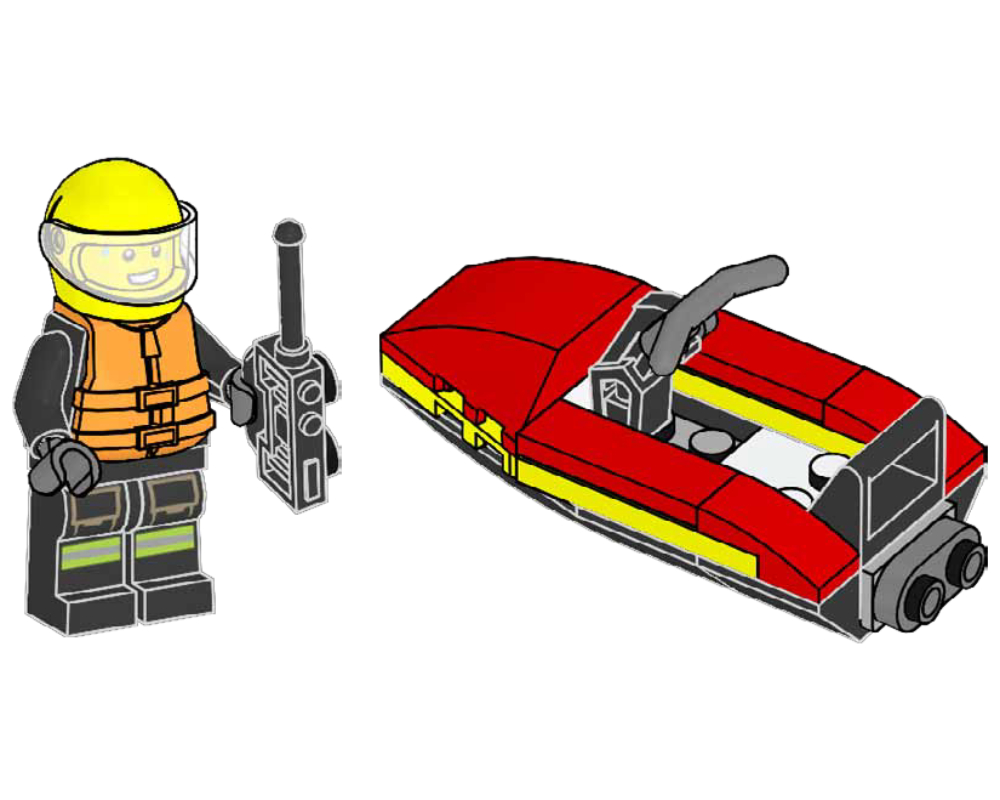 Lego Firefighter with Water Scooter