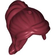 Lego Hair Long with Ponytail and Side Bangs [1 Hole] / Dark Red