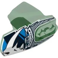 Large Figure Limb Cover, Size 5, Armor with Ball Joint Socket with 'STORMER 3.0' and White Rhino Head Print / Trans-Green