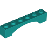 Lego Brick Arch 1 x 6 Raised Arch / Dark Turquoise