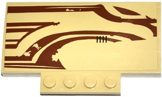 Lego Slope, Curved 5 x 8 x 2/3 with 4 Studs with SW Wookiee Gunship Front Pattern Model Right Side (Sticker) - Set 75084