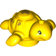 Lego Animal, Turtle, Baby with Olive Green Hearts / Yellow