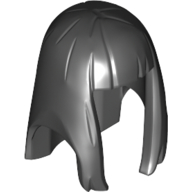 Lego Hair Long Straight with Bangs - Hard Plastic / Black