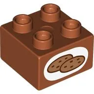 Duplo Brick 2 x 2 with Cookies Print