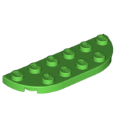 Lego Plate Round Corners 2 x 6 Double / Bright Green