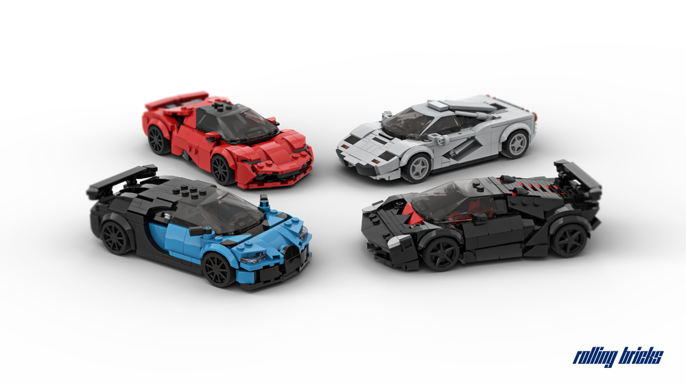 Lego Hypercar bundle - Bugatti, Lamborghini, Ferrari, McLaren