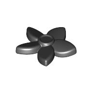 Lego Plant, Flower with 5 Pointed Petals and Pin / Black