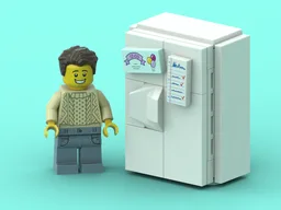 Minifig scale refrigerator