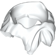 Lego Minifig Neckwear Beard, Parted with Hair / White