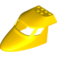 Lego Aircraft Fuselage Curved Forward 6 x 10 Top / Yellow