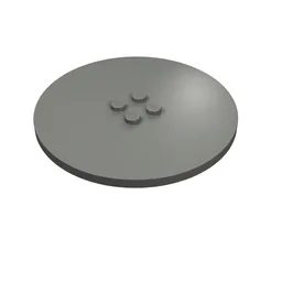 Plate Special Round 8 x 8 with 2 x 2 Center Studs with Groove / Dark Bluish Gray