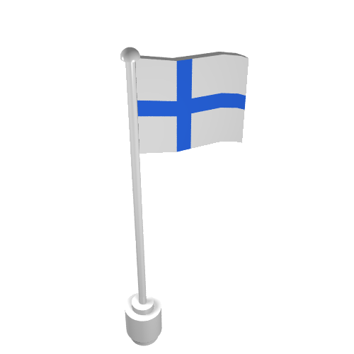 Lego Flag on Flagpole, Wave with Finland Print
