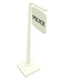 Road Sign Cantilever Curved with 'POLICE' Print / White