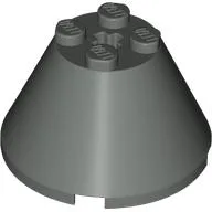 Cone 4 x 4 x 2, Axle Hole [Plain] / Dark Gray