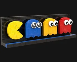 Pac-Man and Ghosts Brick-built Characters Display