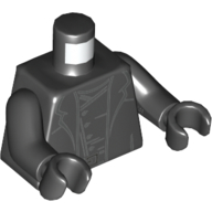 Lego Torso Jacket, Open over Tunic Print, Black Arms and Hands / Black