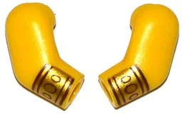 Arm, (Matching Left and Right) Pair with Gold Wristbands with 3 Circles Pattern / Yellow