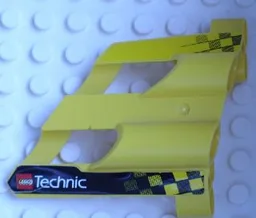 Technic, Panel Fairing # 1 Large Short, Large Holes, Side A with Checkered Flags and LEGO Technic Logo Pattern (Stickers) - Set 8445