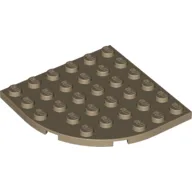 Plate Round Corner 6 x 6 / Dark Tan