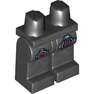 Lego Hips and Black Legs with Robot Armour with Silver and Red Print / Black