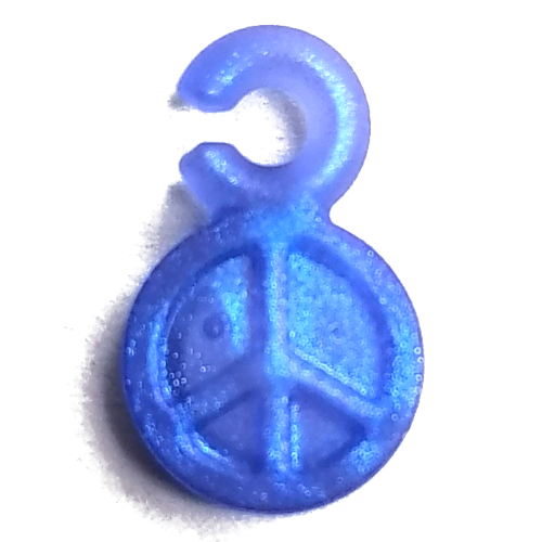 Lego Pendant Peace Sign / Opal Trans-Purple