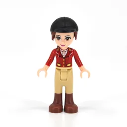 Olivia - Red Jacket, Tan Trousers