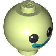 Lego Brick Round 2 x 2 Sphere with Stud with Face, Dark Turquoise Lips Print