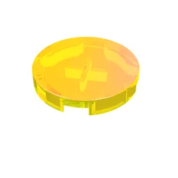 Tile Round 2 x 2 with Bottom Cross / Trans-Yellow