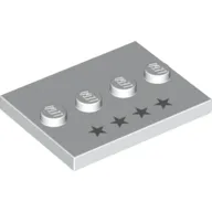 Plate Special 3 x 4 with 1 x 4 Center Studs and 4 Silver Stars Print