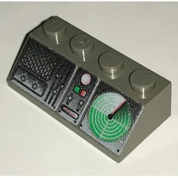 Brick Sloped 45° 2 x 4 with Control Panel and Radar Print / Dark Gray