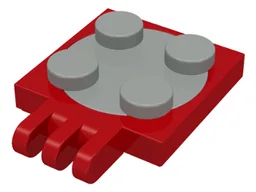 Turntable 2 x 2 Plate with Hinge with 3 Fingers with Light Gray Top (251 / 3679)