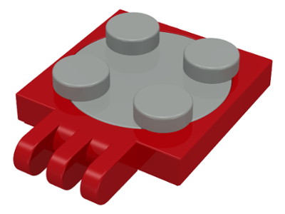 Lego Turntable 2 x 2 Plate with Hinge with 3 Fingers with Light Gray Top (251 / 3679)