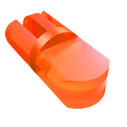 Arm Piece 90° Turn [2 / 3 Fingers] / Trans-Neon Orange