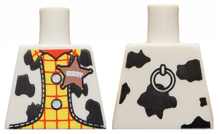 Lego Torso Western Outfit Male with Sheriff Star Pattern