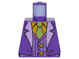 Torso Batman Suit with Lavender Lapels, Striped Vest, Bright Light Orange Shirt and Bright Green Tie Pattern (Joker) / Dark Purple