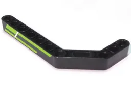 Technic, Liftarm, Modified Bent Thick 1 x 11.5 Double with Lime Stripes and White Line Pattern Model Right Side (Sticker) - Set 42021