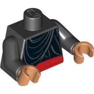 Torso Layered Shirt and Red Belt Print, Black Arms, Nougat Hands / Black
