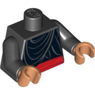 Lego Torso Layered Shirt and Red Belt Print, Black Arms, Nougat Hands / Black