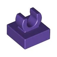 Tile Special 1 x 1 with Clip with Rounded Edges / Dark Purple