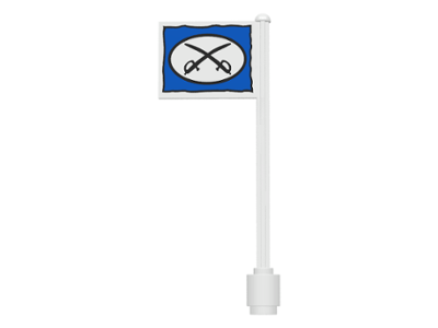 Lego Flag on Flagpole, Straight with Oval and Two Crossed Cutlasses Pattern on Both Sides (Stickers) - Sets 6762 / 6769