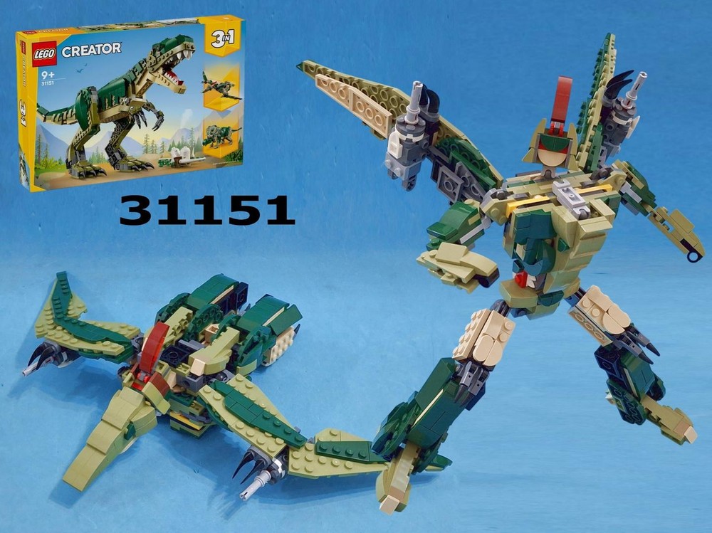 Lego Dinobot Swoop (Transformer Pteranodon) using LEGO Creator 31151: T.Rex