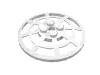 Dish 6 x 6 Inverted, Radar / Webbed [Anti-studs at 90°] / White