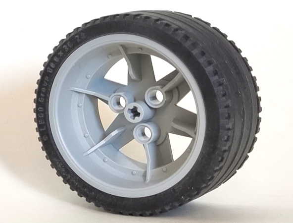 Lego Wheel 56mm D. x 34mm Technic Racing Medium, 3 Pin Holes with Black Tire 68.8 x 36 ZR (44772 / 44771)