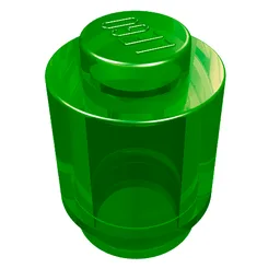 Brick Round 1 x 1 Solid Stud / Trans-Green