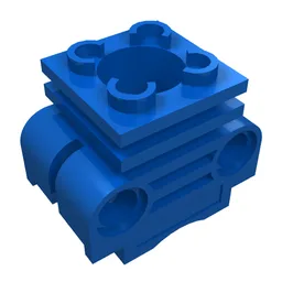 Technic Engine Cylinder with Side Slots / Blue