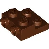 Plate Special 2 x 2 x 2/3 with Two Studs On Side and Two Raised [Half Hollow Anti-stud] - Updated Version / Reddish Brown