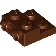 Lego Plate Special 2 x 2 x 2/3 with Two Studs On Side and Two Raised [Half Hollow Anti-stud] - Updated Version / Reddish Brown