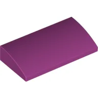 Brick Curved 2 x 4 x 2/3 No Studs, with Bottom Tubes / Magenta