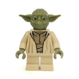 Yoda, Olive Green Head, Dark Tan Undershirt, Thick Creases