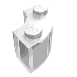 Brick Round Corner 2 x 2 Macaroni without Stud Notch / Trans-Clear
